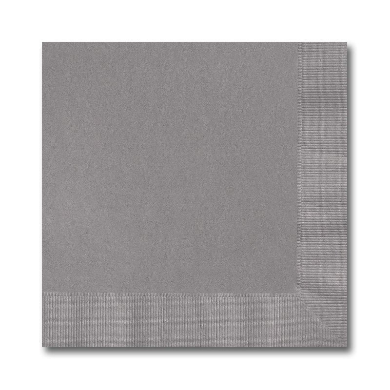 Canopy Street Pewter Beverage Napkins / 100 Count 3 Ply Gray Napkin Pack / 4 3/4" x 4 3/4" Square Grey Cocktail Napkins - Image 4